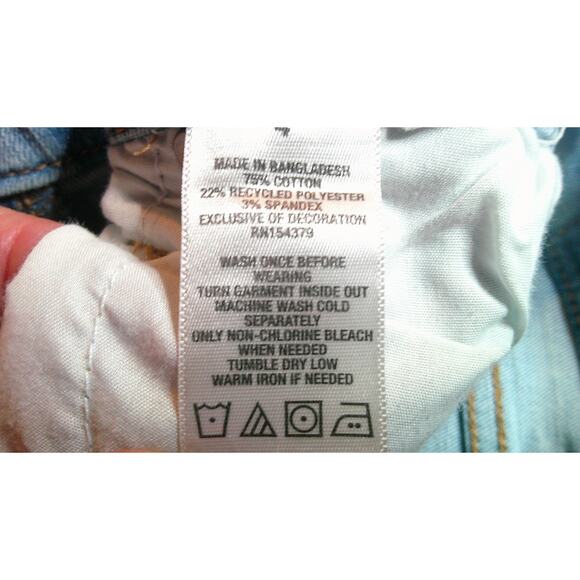 Aeropostale Jean Shorts High Rise Curvy Midi 3" Distressed Juniors 4 - Picture 5 of 5